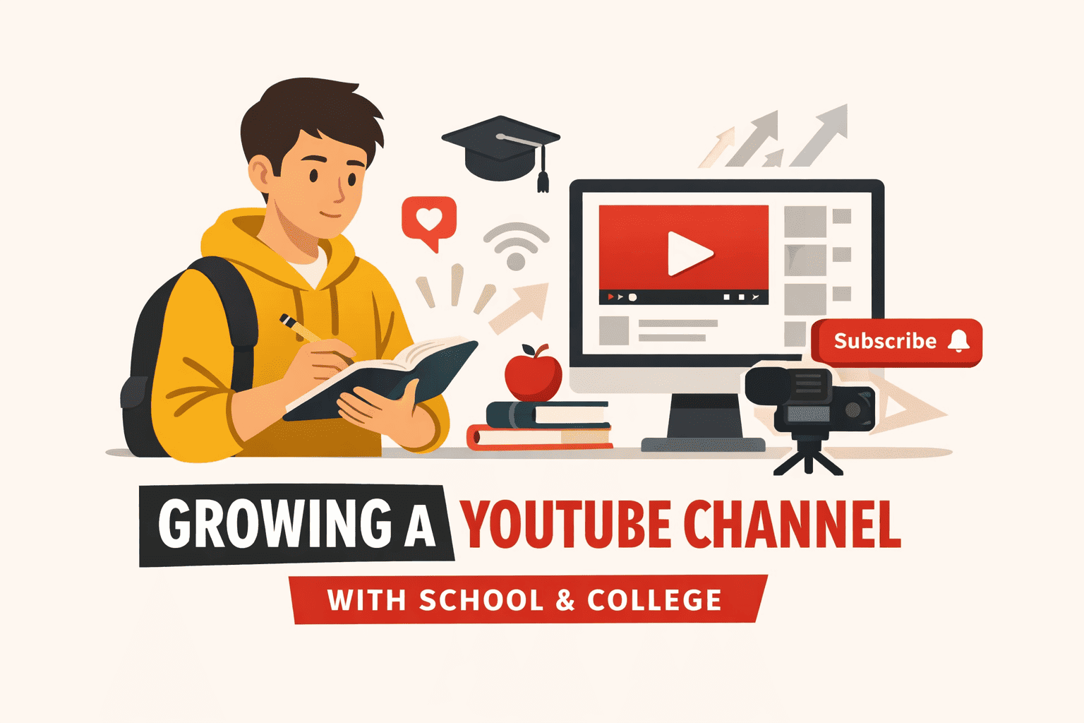 Student balancing YouTube creation with school and college studies